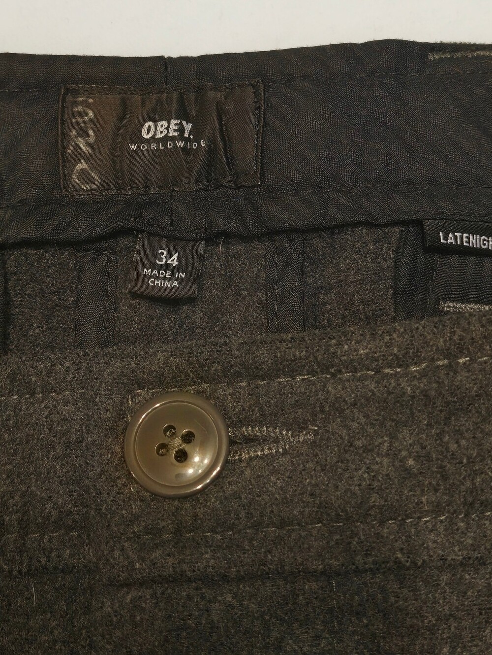 Obey Straggler Flooded Length Pants - 34 (Charcoal) - Picture 3 of 3